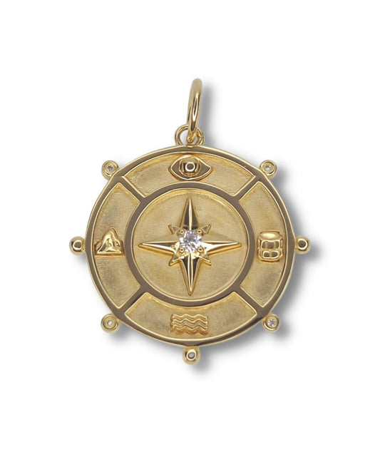Mimir Guidance </br> <i> Large Pendant in Gold </i>
